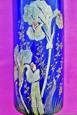 Vase ancien en verre Iris Art Nouveau début XXème siècle Fran. Antique vase Iris