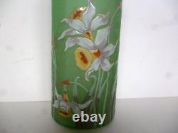 Vase ancien verre émaillé Legras art nouveau 1900 ENAMELED GLASS