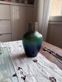 Vase art déco Eugène Baudin ou art nouveau vers 1900 céramique ancienne glacé
