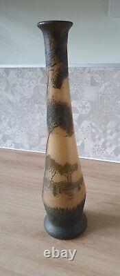 Vase art nouveau Legras avec décor lacustre dégagé à l'acide Circa 1900