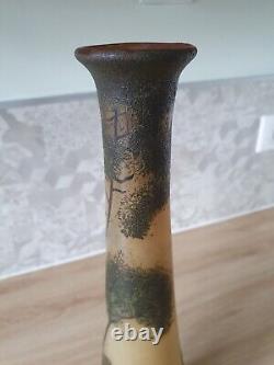 Vase art nouveau Legras avec décor lacustre dégagé à l'acide Circa 1900