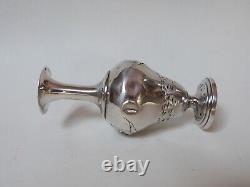 Vase art nouveau argent massif décor de fleur d'iris François Lbat orfevre
