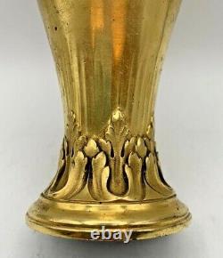 Vase art nouveau-bronze doré-fine ciselure-médaillons musique-peinture-louchet