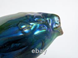 Vase art nouveau céramique de montières métalisé irisé