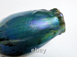 Vase art nouveau céramique de montières métalisé irisé
