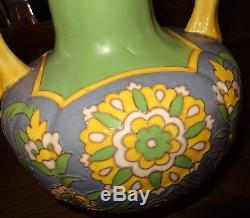 Vase art nouveau céramique émaillé décor floral ZsolnayAmphora