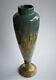 Vase art nouveau céramique glaçure coulures socle bronze doré era Pointu