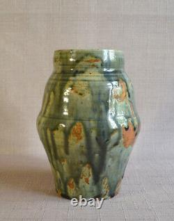 Vase art nouveau en grès, monogramme à identifier, école de Carriès Puisaye