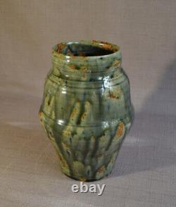 Vase art nouveau en grès, monogramme à identifier, école de Carriès Puisaye