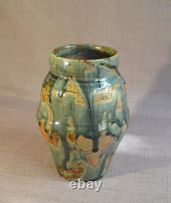 Vase art nouveau en grès, monogramme à identifier, école de Carriès Puisaye