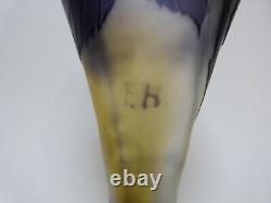 Vase art nouveau en pate de verre dégagé à l'acide Fritz Heckert era Gallé Daum