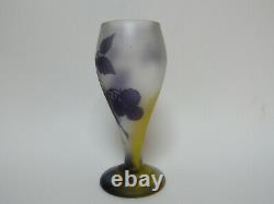 Vase art nouveau en pate de verre dégagé à l'acide Fritz Heckert era Gallé Daum