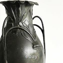 Vase art nouveau étain signé Kaiserzinn design de Hugo Leven 1900-10 jugendstil