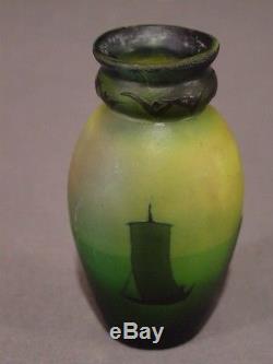 Vase art nouveau pâte de verre caméo glass Muller Lunéville 1900