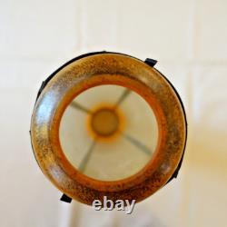 Vase art nouveau pate de verre opalescente et metal soliflore
