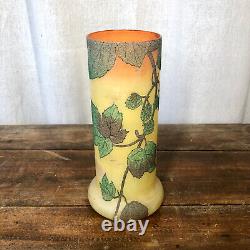 Vase art nouveau production Legras pâte de verre h23.5 cm