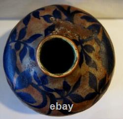 Vase art nouveau signé DAGE décor de feuilles et fruits de maroniers #5151#