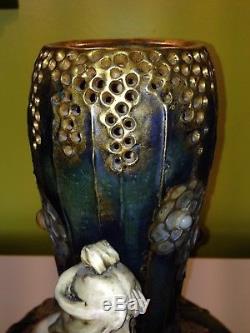 Vase autrichien en grès céramique art nouveaux Amphora werke Reissner Austria