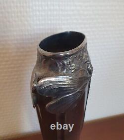 Vase aux libellules Gallia Christofle Art-déco Art-nouveau Métal argenté