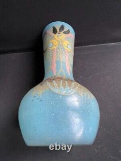 Vase bleu émaillé Art nouveau émaillé