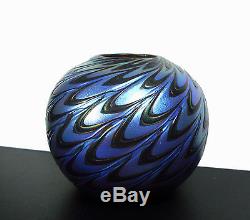 Vase boule art nouveau en verre spiral irisé Lötz Loetz c1900 jugendstill 12,5cm