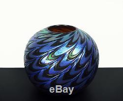 Vase boule art nouveau en verre spiral irisé Lötz Loetz c1900 jugendstill 12,5cm