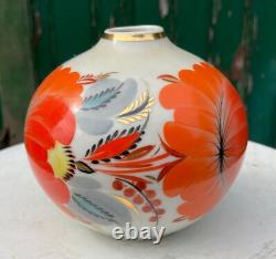 Vase boule art nouveau japonisant émaillée, signature à identifier N°111