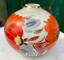 Vase boule art nouveau japonisant émaillée, signature à identifier N°111