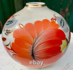 Vase boule art nouveau japonisant émaillée, signature à identifier N°111
