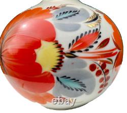 Vase boule art nouveau japonisant émaillée, signature à identifier N°111