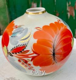 Vase boule art nouveau japonisant émaillée, signature à identifier N°111