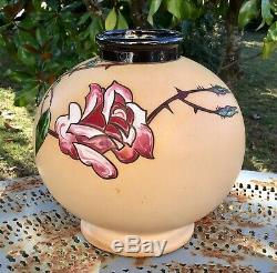 Vase boule faïence émaillée MONTIÈRES AMIENS céramique Art Nouveau Déco 1920-30