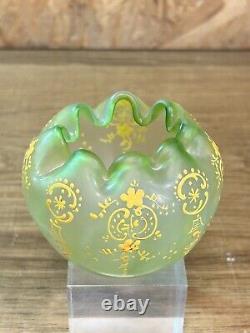 Vase boule pate de verre, art nouveau, décor doré, type legras, montjoye, loetz