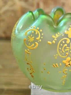 Vase boule pate de verre, art nouveau, décor doré, type legras, montjoye, loetz