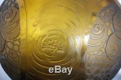 Vase boule verre Legras signé Montjoye Saint-Denis modèle Marly art nouveau