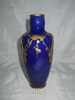 Vase /ceramique Bleu/art Nouveau