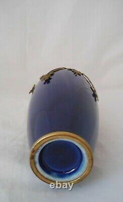 Vase /ceramique Bleu/art Nouveau