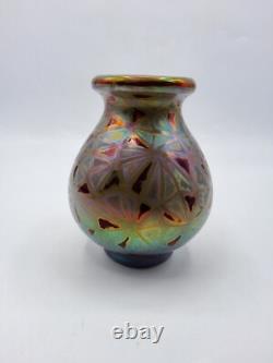 Vase céramique émaillée irisée signé Clément Massier et Lévy-Dhurmer Art Nouveau