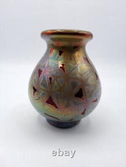 Vase céramique émaillée irisée signé Clément Massier et Lévy-Dhurmer Art Nouveau