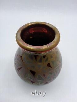 Vase céramique émaillée irisée signé Clément Massier et Lévy-Dhurmer Art Nouveau