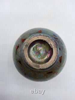 Vase céramique émaillée irisée signé Clément Massier et Lévy-Dhurmer Art Nouveau