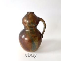 Vase coloquinte en céramique émaillée à coulures Art Nouveau / Arts & Crafts