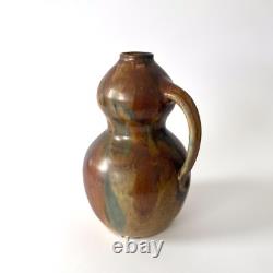 Vase coloquinte en céramique émaillée à coulures Art Nouveau / Arts & Crafts