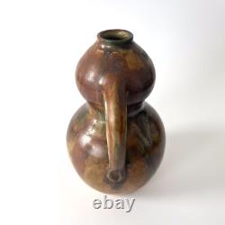 Vase coloquinte en céramique émaillée à coulures Art Nouveau / Arts & Crafts