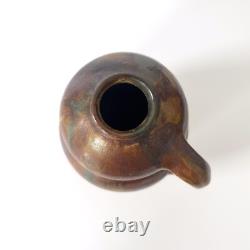 Vase coloquinte en céramique émaillée à coulures Art Nouveau / Arts & Crafts