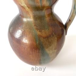 Vase coloquinte en céramique émaillée à coulures Art Nouveau / Arts & Crafts