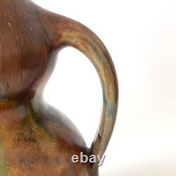 Vase coloquinte en céramique émaillée à coulures Art Nouveau / Arts & Crafts