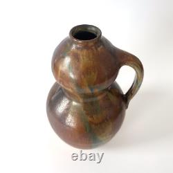 Vase coloquinte en céramique émaillée à coulures Art Nouveau / Arts & Crafts
