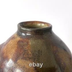Vase coloquinte en céramique émaillée à coulures Art Nouveau / Arts & Crafts