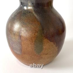 Vase coloquinte en céramique émaillée à coulures Art Nouveau / Arts & Crafts